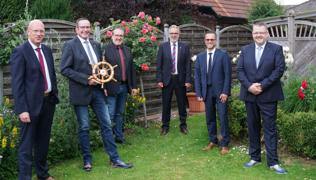 Der Vorstand: (von links) Eike Bohlmann, Jens Krummacker, Lars Schröder, Hans Kemmeries, Nils Böger und Wolfram Flaack